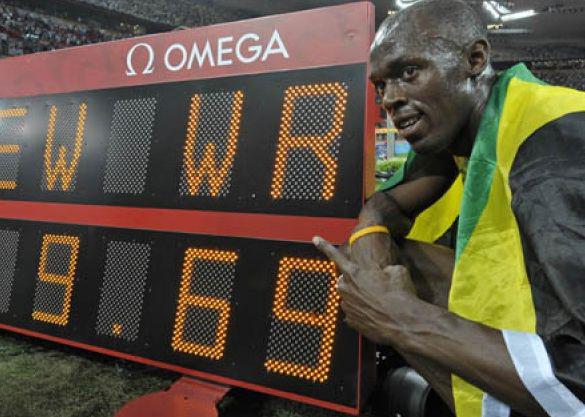 Usain Bolt po pobiciu rekordu (fot. usainbolt.com) Usain Bolt po pobiciu rekordu (fot. usainbolt.com)