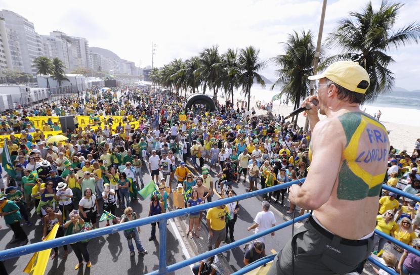 Protesty na Copacabana Beach w Rio de Janeiro Protesty na Copacabana Beach w Rio de Janeiro