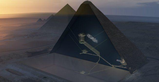 Piramida Cheopsa z zaznaczoną Piramida Cheopsa z zaznaczoną