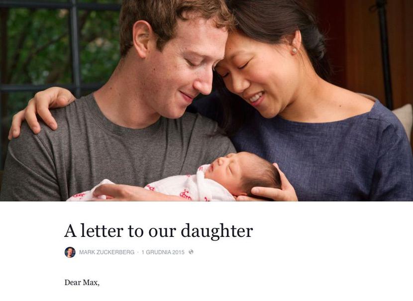 Mark Zuckerberg z żoną i córką Mark Zuckerberg z żoną i córką