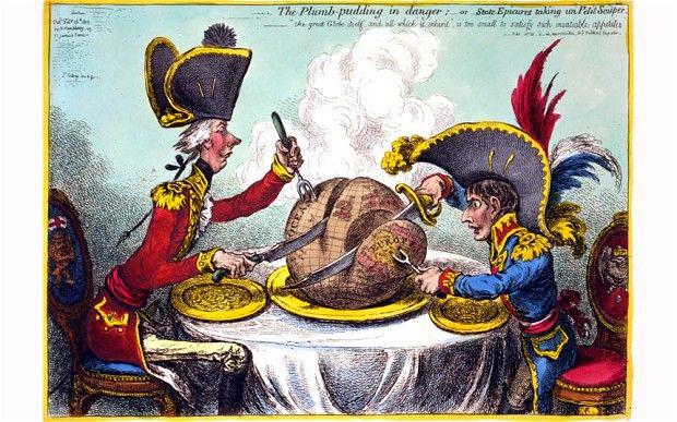 Premier William Pitt i Napoleon Bonaparte dzielą świat Premier William Pitt i Napoleon Bonaparte dzielą świat