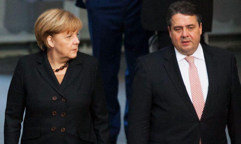 Angela Merkel, kanclerz i szefowa CDU oraz Sigmar Gabriel, szef SPD; fot. Bloomberg Angela Merkel, kanclerz i szefowa CDU oraz Sigmar Gabriel, szef SPD; fot. Bloomberg