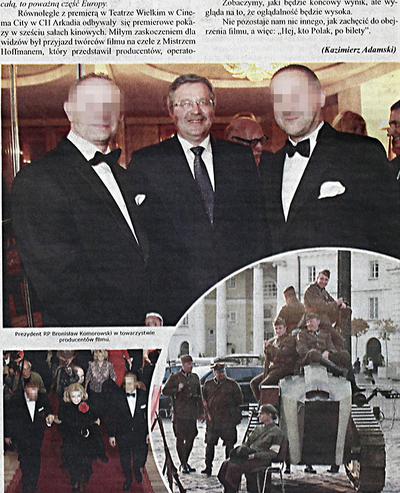 Mariusz G., były prezes SKOK Wołomin, i Piotr P., który zdaniem śledczych, „faktycznie prowadził sprawy majątkowe” tej kasy, nie afiszowali się ze swoimi biznesami. Jak jednak zeznają ich współpracownicy, obaj „mieli potrzebę publicznego zaistnienia”. Realizowali ją m.in. jako producenci — choćby na uroczystej premierze filmu „1920 Bitwa Warszawska” w Teatrze Wielkim. Reprodukcja fragmentu strony dwutygodnika „Dobry Znak”, którego redaktorem naczelnym był Mariusz G.