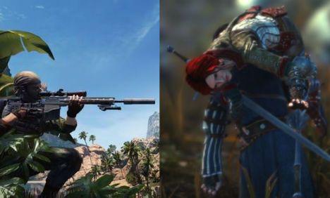 Kadry z gier Snajper i Wiedźmin, sztandarowych produktów CI Games i CD Projekt Kadry z gier Snajper i Wiedźmin, sztandarowych produktów CI Games i CD Projekt
