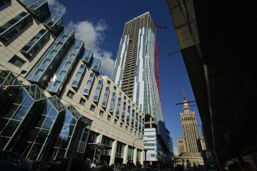 Wieżowiec Złota 44 - zdjęcie z budowy z końca 2012 r. (Fot: Marek Wiśniewski, Wieżowiec Złota 44 - zdjęcie z budowy z końca 2012 r. (Fot: Marek Wiśniewski,