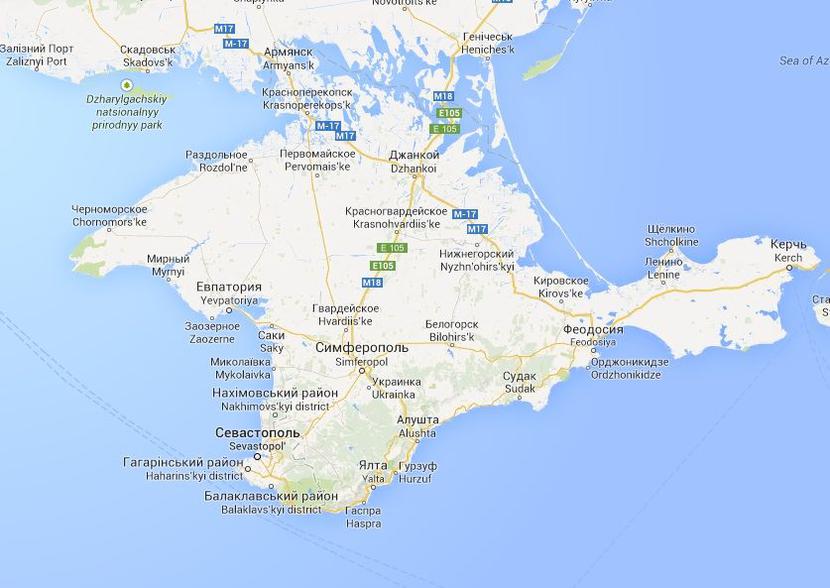 Mapa Krymu (źródło: Google Maps) Mapa Krymu (źródło: Google Maps)