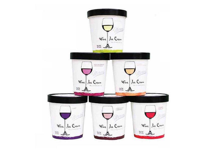 Lody z wina produkowane przez Mercer's Dairy występują w 6 smakach, budowanych na bazie lodów mlecznych lub sorbetów (FOT. Mercer's Dairy) Lody z wina produkowane przez Mercer's Dairy występują w 6 smakach, budowanych na bazie lodów mlecznych lub sorbetów (FOT. Mercer's Dairy)