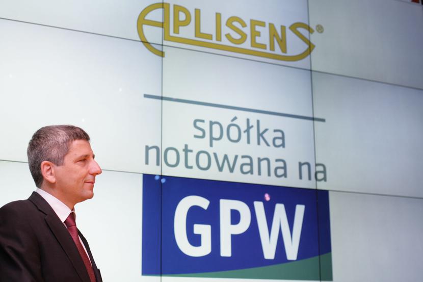 Prezes Aplisens Adam Żurawski podczas debiutu spółki (FOT. MW) Prezes Aplisens Adam Żurawski podczas debiutu spółki (FOT. MW)