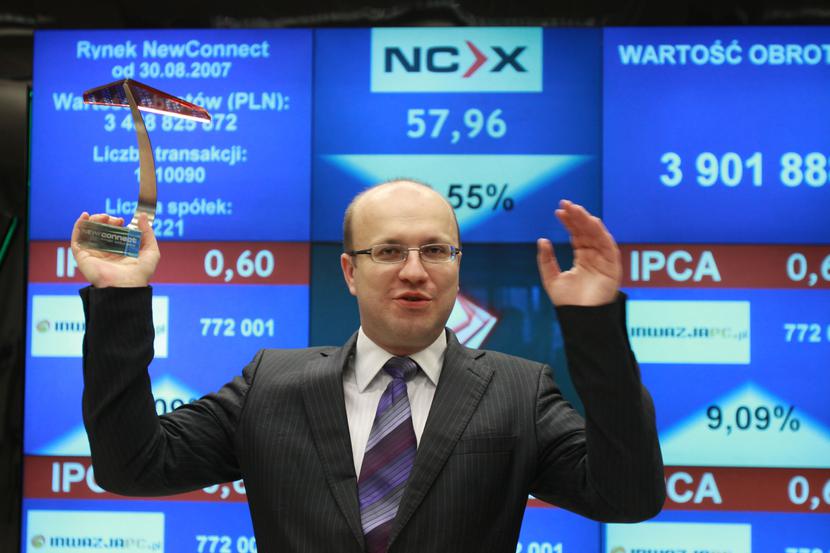 Krzysztof Seweryn, prezes Inwazji PC, w czasie debiutu spółki na NewConnect. [Fot: GK, Krzysztof Seweryn, prezes Inwazji PC, w czasie debiutu spółki na NewConnect. [Fot: GK,