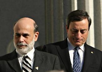 Ben Bernanke i Mario Draghi, fot. Bloomberg Ben Bernanke i Mario Draghi, fot. Bloomberg