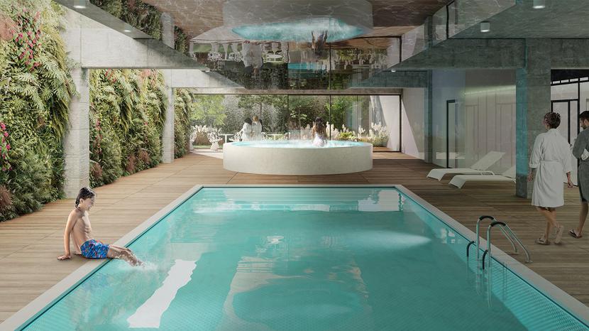 Ekskluzywna, spektakularna strefa basenowa inspirowana włoskimi rozwiązaniami. Ekskluzywna, spektakularna strefa basenowa inspirowana włoskimi rozwiązaniami.