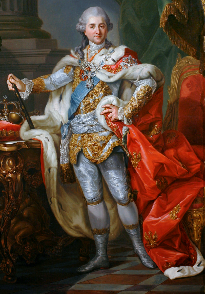 Stanisław August Poniatowski w stroju koronacyjnym, obraz Marcello Bacciarellego z 1768 r.