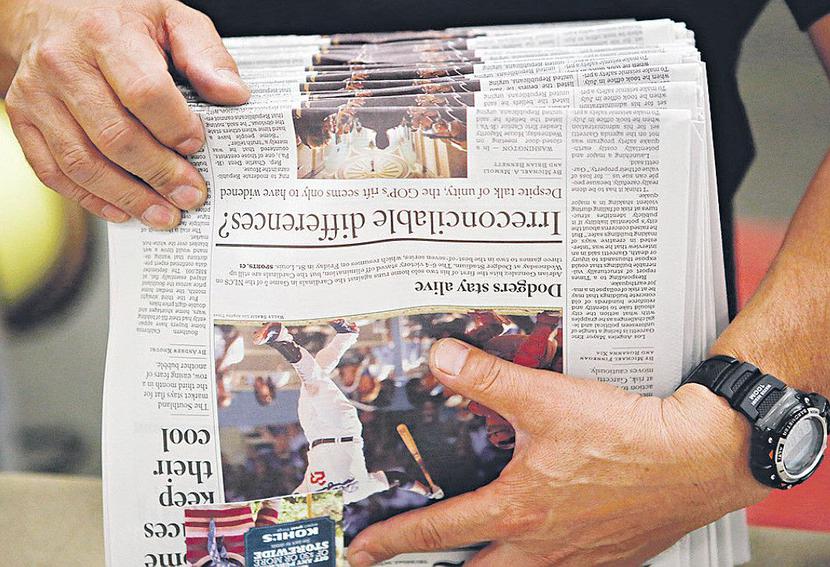 WEHIKUŁ CZASU: Gdy w 1881 r. Nathan Cole Jr. i Thomas Gardiner zakładali dziennik „Los Angeles Times”, na pewno nie przypuszczali, że 133 lata później tekst samodzielnie napisze maszyna. A pisać jest dla kogo, bo strona internetowa gazety ma średnio 23 mln unikatowych użytkowników. [FOT. BLOOMBERG]
 