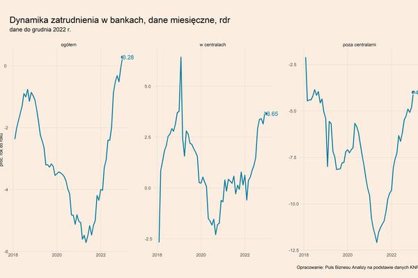 Pierwszy od dekady wzrost zatrudnienia w bankach
