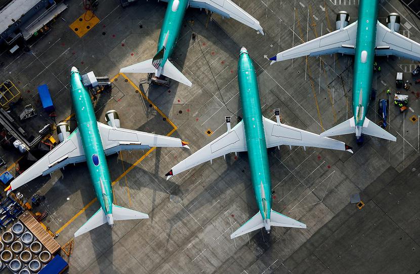 Boeing 737 Max w fabryce Boeinga w Renton w stanie Waszyngton, USA Boeing 737 Max w fabryce Boeinga w Renton w stanie Waszyngton, USA
