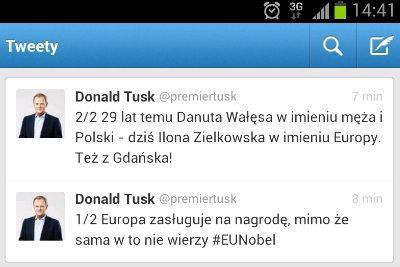 Pierwsze tweety Donalda Tuska  fot. twitter.com/premiertusk