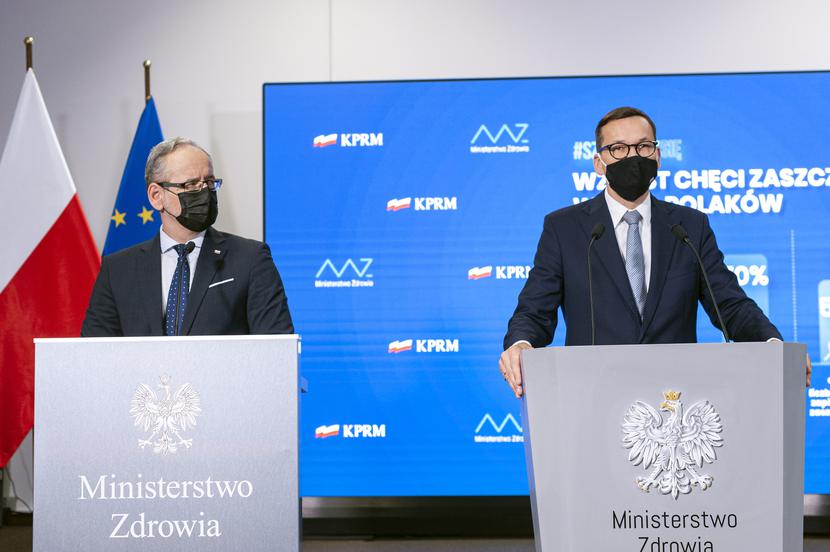 Adam Niedzielski i Mateusz Morawiecki 