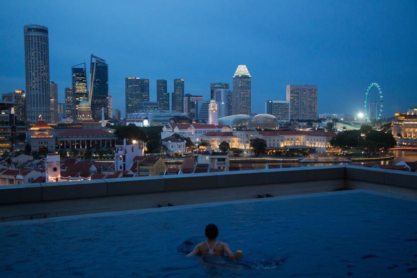 Singapur, widok na dzielnicę finansową
