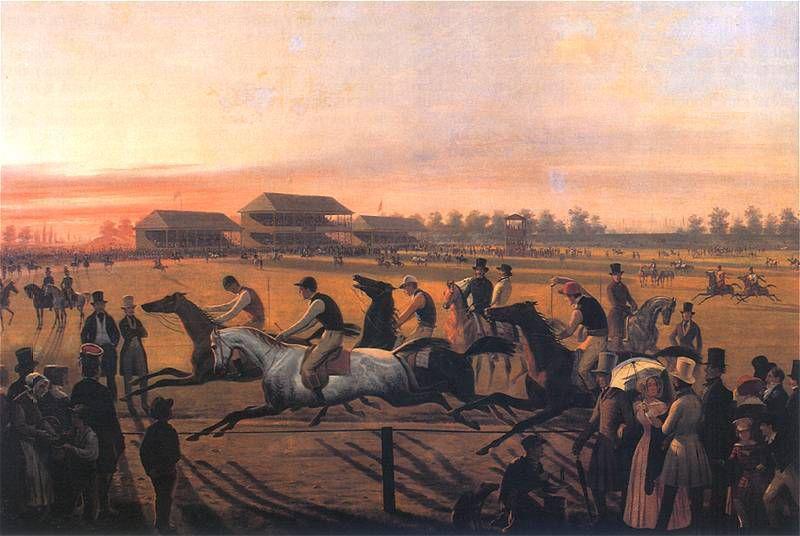 Pierwsze wyścigi konne na Polu Mokotowskim w Warszawie