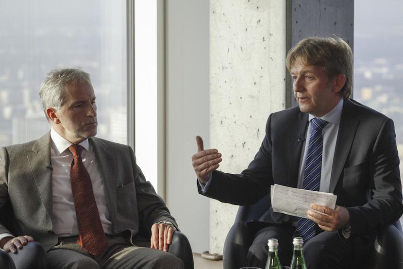 Roman Wieczorek i Jacek Pawlak podczas podczas debaty „Pulsu Biznesu” z cyklu Patriotyzm Gospodarczy fot. Puls Biznesu_Marek Wiśniewski