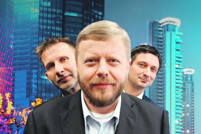 Były prezes Orange Maciej Witucki (w środku) brał pod uwagęe wyłacznie prace dla duzej irmy rodzinnej lub wyjazd za granice. W tym czasie dwoch Tomaszow, Hanczarek (z lewej) i Misiak, dojrzało do oddania władzy w Work Service’ie