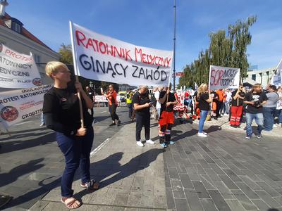 Protest pracowników ochrony zdrowia, 11 września 2021, Warszawa