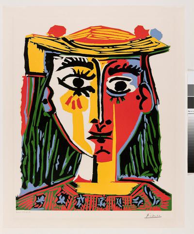 Pablo Picasso. Buste de Femme au Chapeau / Bust of a Woman in a Hat, 1962. Linoryt barwny /Succession Picasso