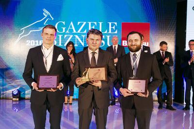 Wspólna dla zwycięzców wielkopolskiego rankingu Gazel Biznesu jest innowacyjność. Na zdjęciu od lewej: Grzegorz Pindur, prezes Almy (III miejsce), Jacek Balcer, dyrektor ds. komunikacji korporacyjnej w spółce PBG Oil and Gas (I miejsce), i Karol Maj, wiceprezes American Systems (II miejsce).