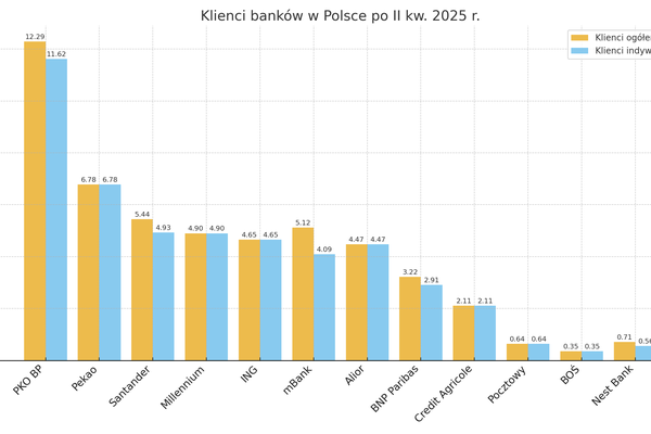 Raport: Liczba klientów w bankach – II kwartał 2025 r.
