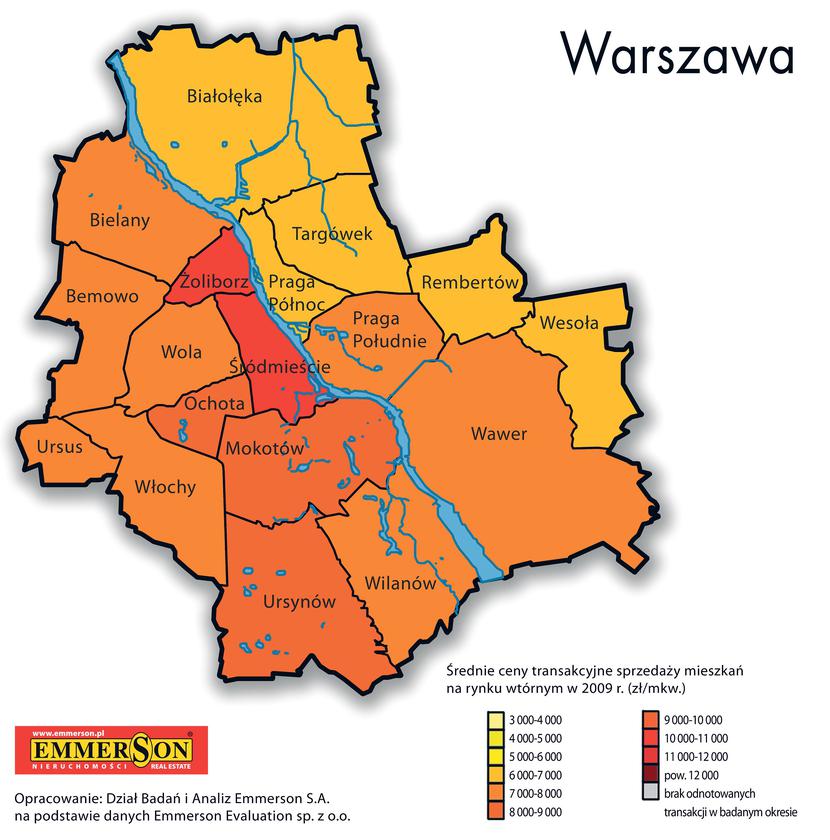 Warszawiacy najchętniej zamieszkaliby w Śródmieściu lub na Żoliborzu.