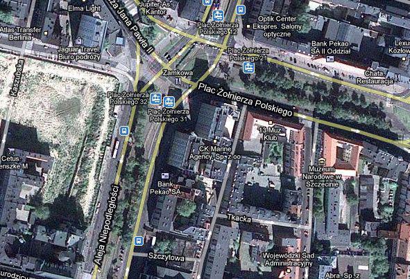 Centrum Szczecina, Google Maps