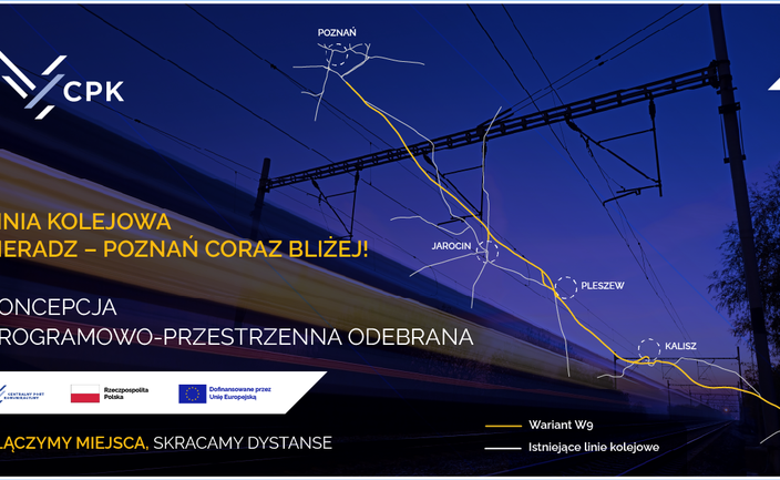 Linia Sieradz – Kalisz – Poznań. Spółka CPK przechodzi do opracowania projektu budowlanego