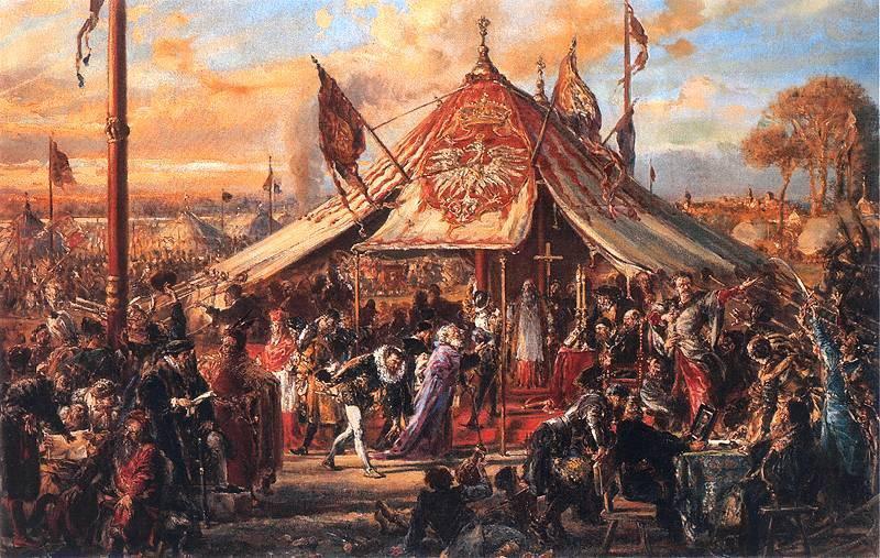 Potęga Rzeczypospolitej u zenitu Złota wolność Elekcja 1573, obraz Jana Matejki
