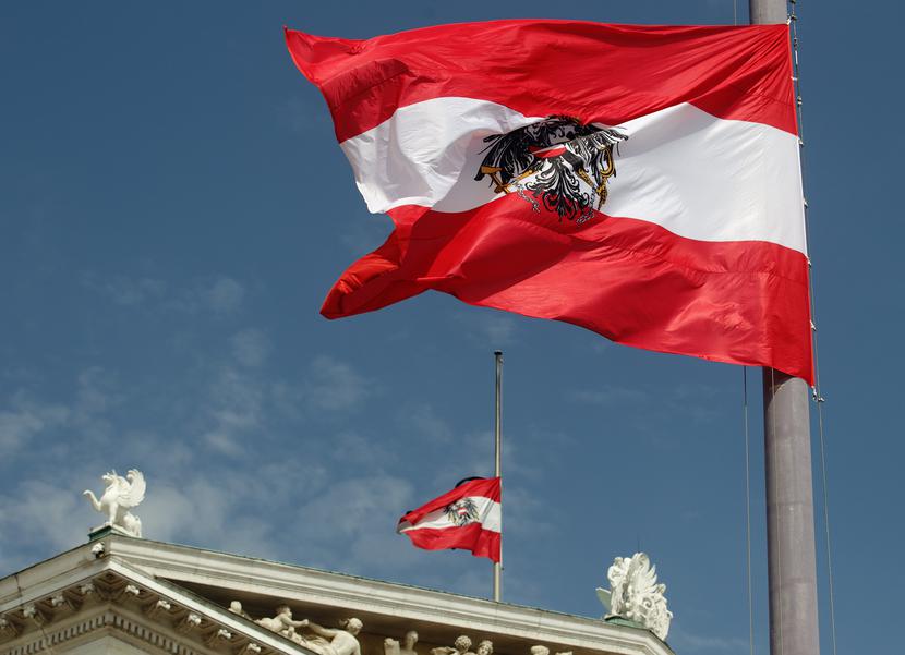 Flagi na austriackim parlamencie
