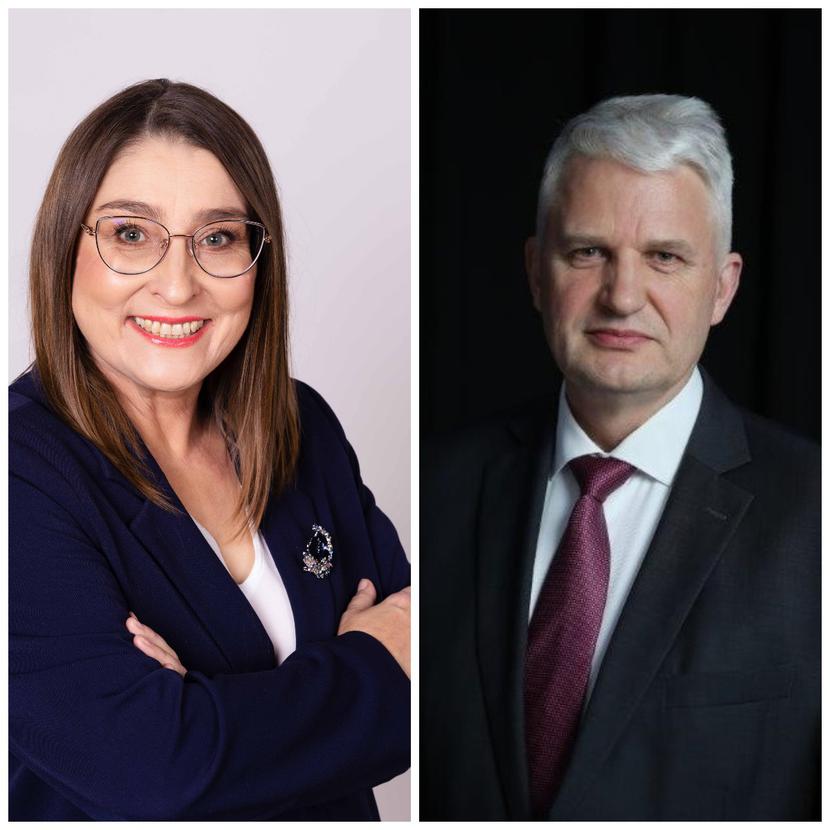 Od lewej: Joanna Miłachowska, prezeska zarządu Siemens Healthineers, Marek Witulski, dyrektor branż Diagnostic Imaging & Advanced Therapies Siemens Healthineers.