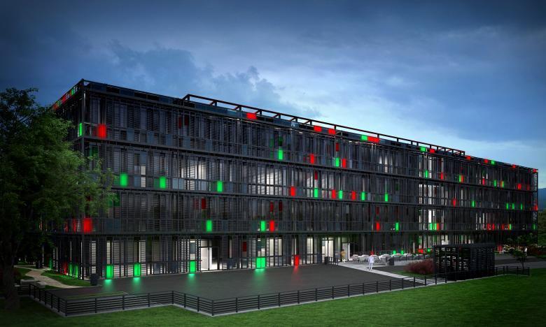 Małopolski Park Technologii Informacyjnych, wizualizacja. Źródło: Kontrapunkt v-projekt