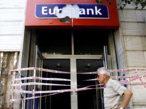 Eurobank w Atenach, fot. Bloomberg