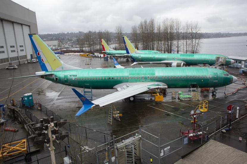 Samoloty Boeing 737 Max w fabryce koncernu w Renton w stanie Waszyngton Samoloty Boeing 737 Max w fabryce koncernu w Renton w stanie Waszyngton