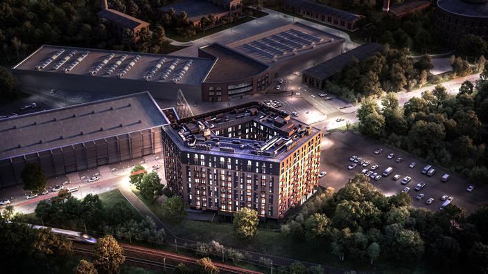Nazwa inwestycji – Oval Sky – nawiązuje do formy budynku – to zamknięta bryła z centralnym, otwartym na niebo patio. Łącznie zaplanowano 333 lokale o powierzchniach od 26 do 56 m kw., dostępne w wariantach jedno-, dwu- oraz trzypokojowych. Deweloper przewidział możliwość wykończenia „pod klucz”.
