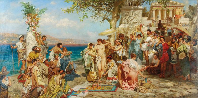Henryk Siemiradzki, „Fryne na święcie Posejdona w Eleusis”