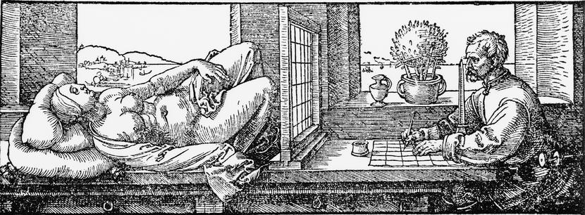 Albrecht Dürer, „Rysownik szkicujący akt”